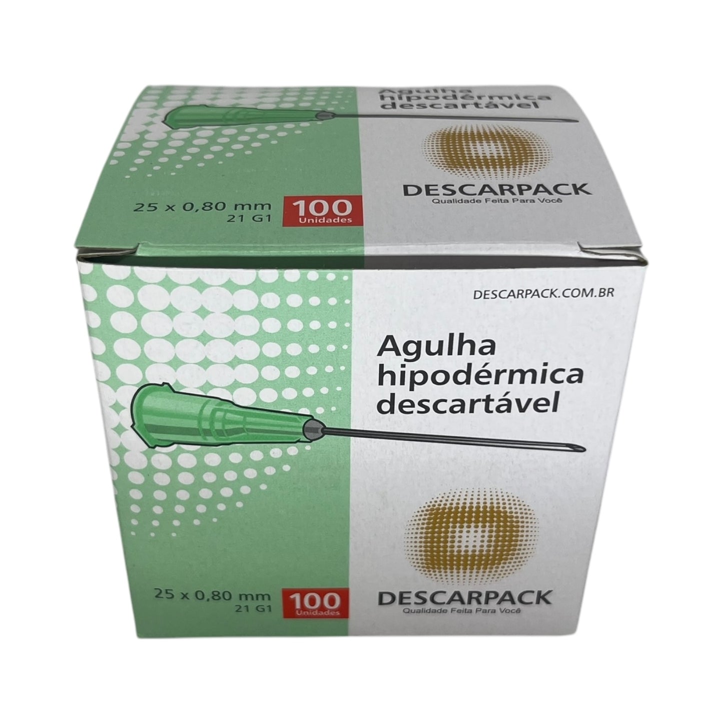Agulha Hipodérmica 25x80 Caixa c/100 Descarpack