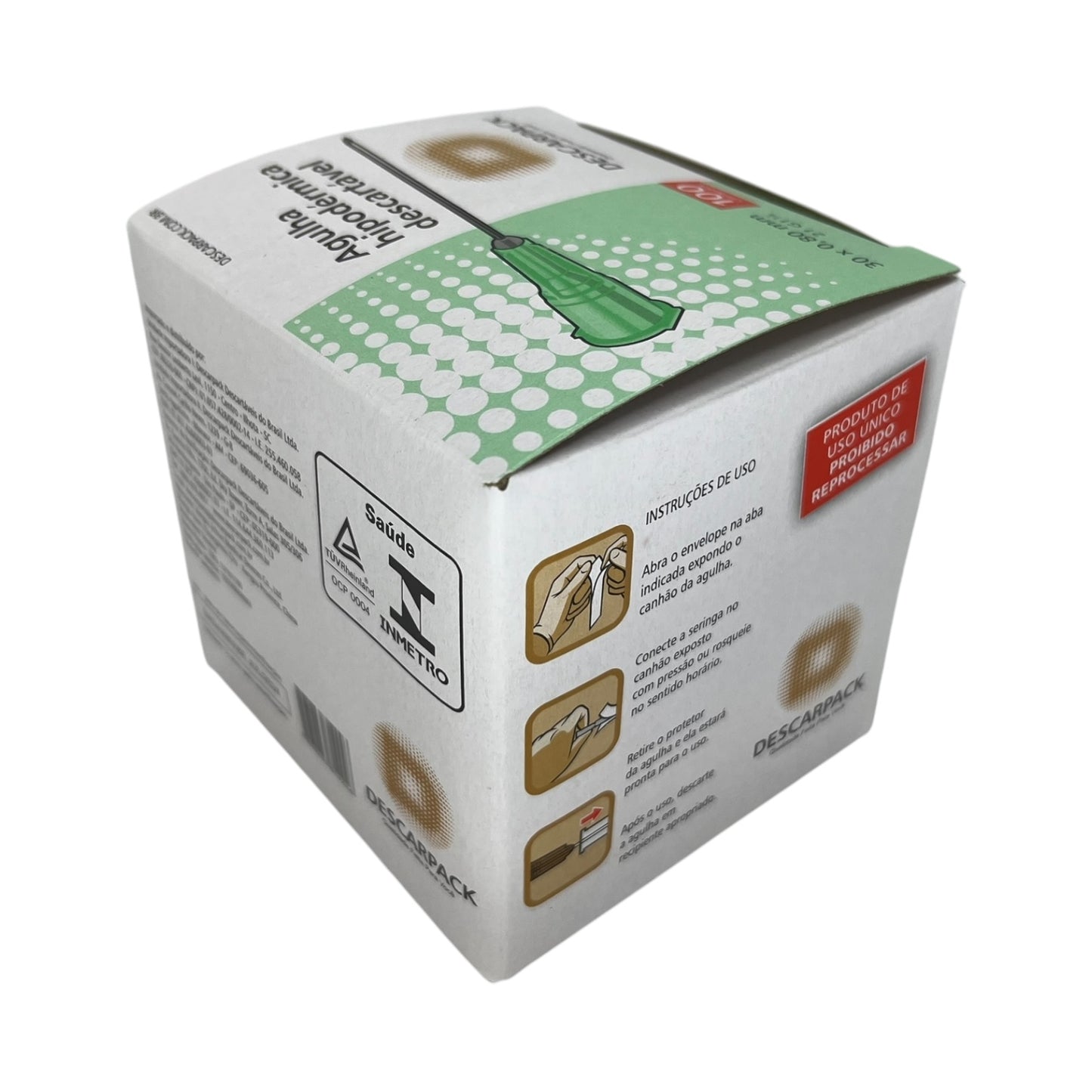 Agulha Hipodérmica 30x80 Caixa c/100 Descarpack