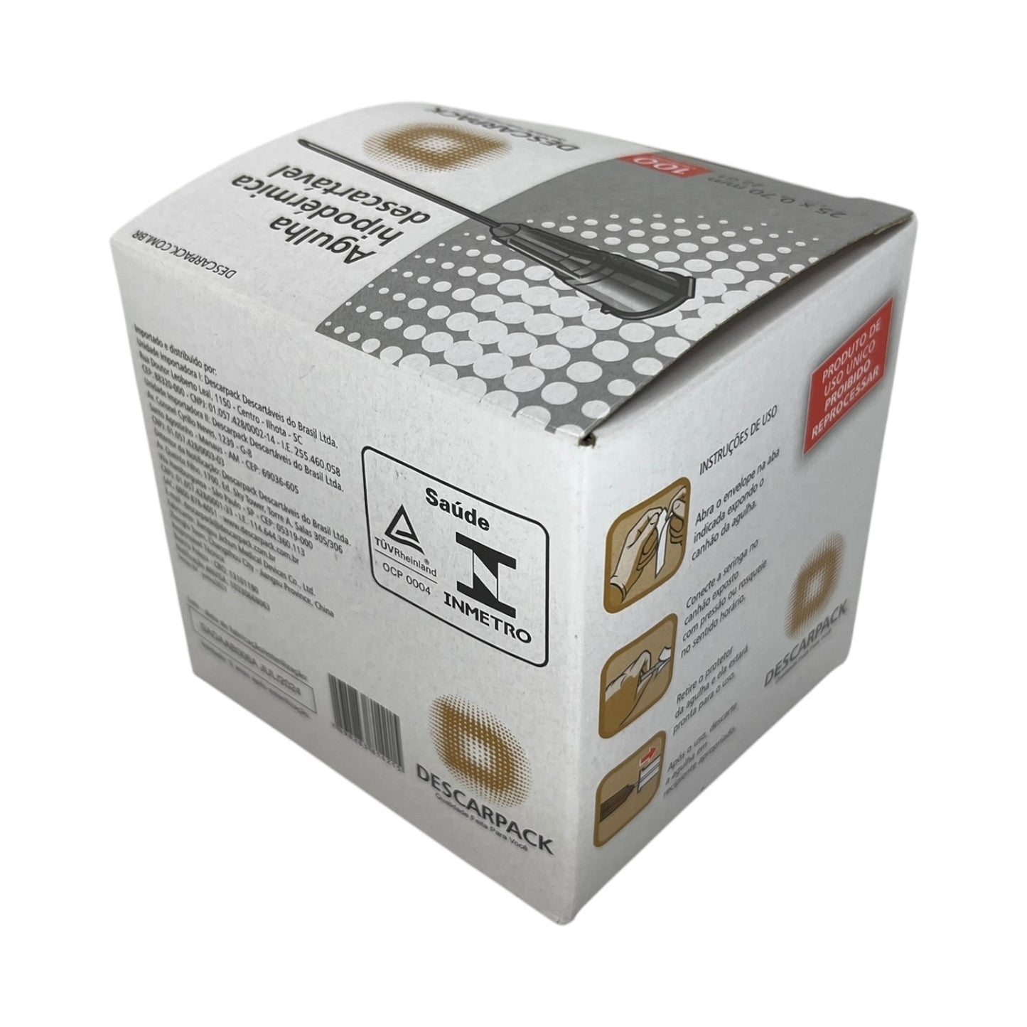 Agulha Hipodérmica 25x70 Caixa c/100 Descarpack