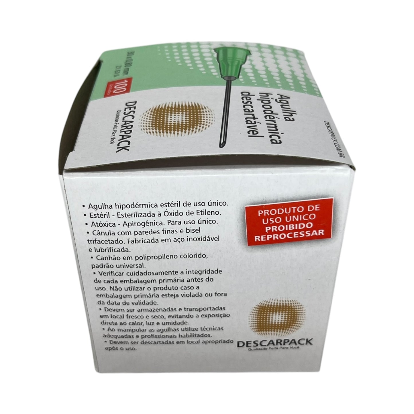 Agulha Hipodérmica 30x80 Caixa c/100 Descarpack