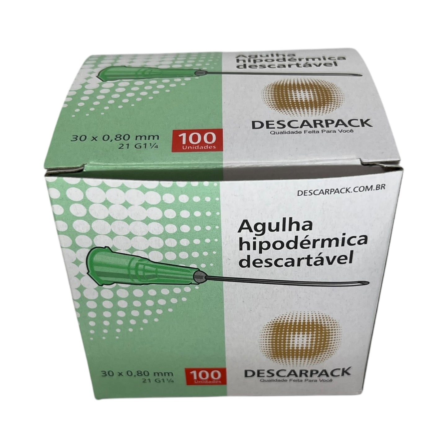 Agulha Hipodérmica 30x80 Caixa c/100 Descarpack