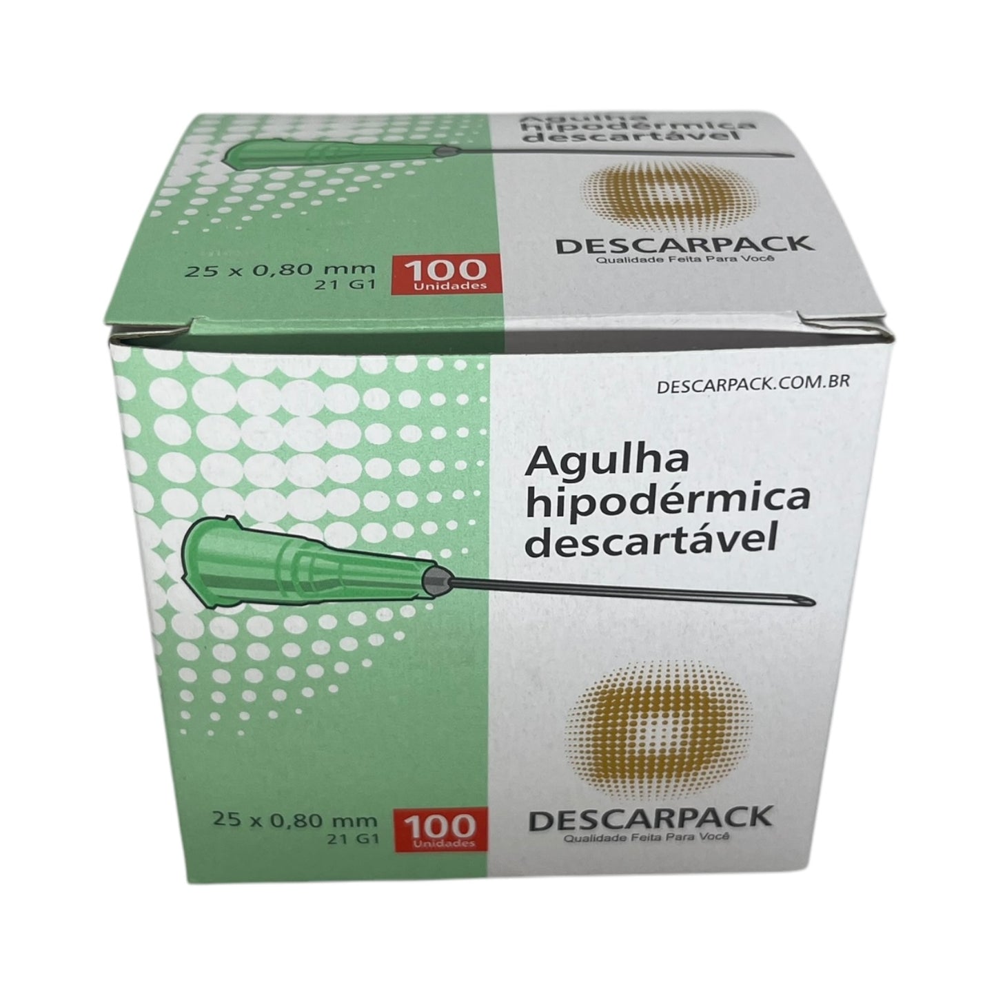 Agulha Hipodérmica 25x80 Caixa c/100 Descarpack