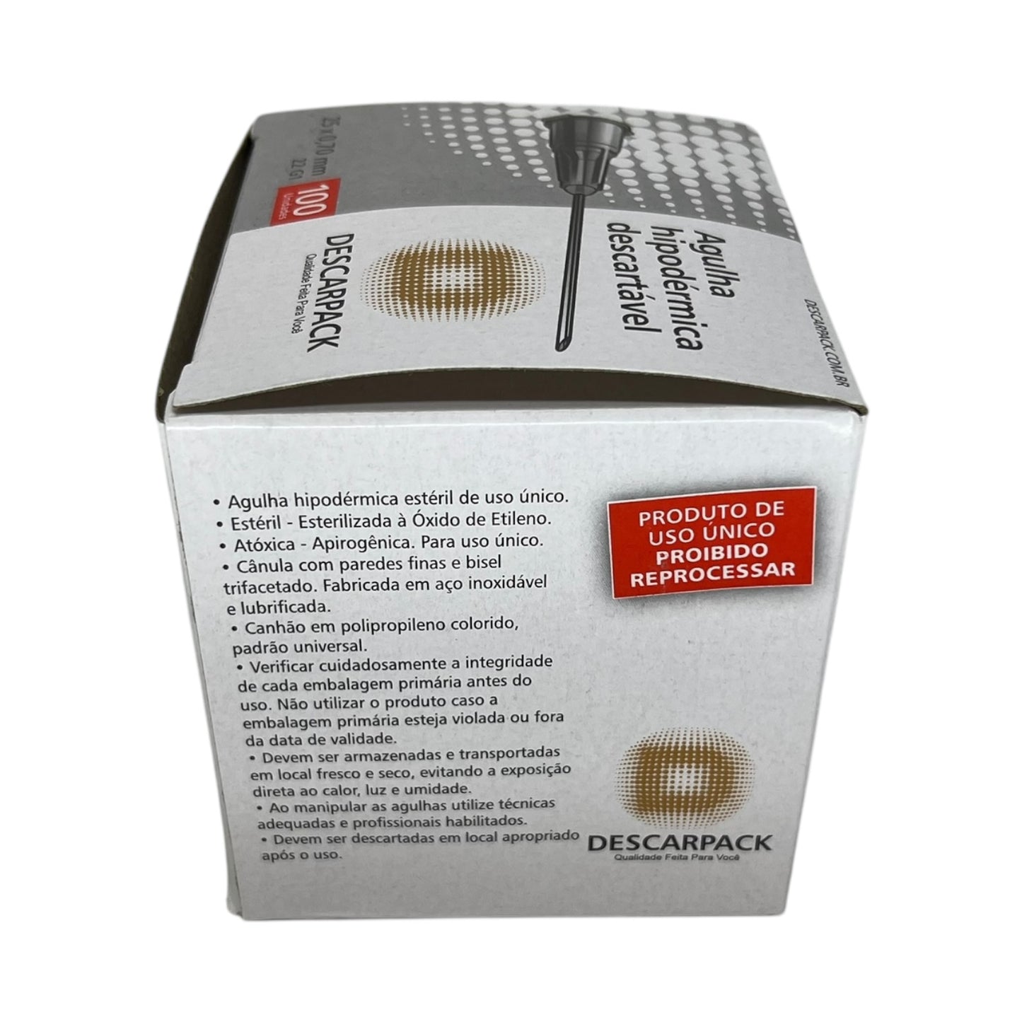 Agulha Hipodérmica 25x70 Caixa c/100 Descarpack