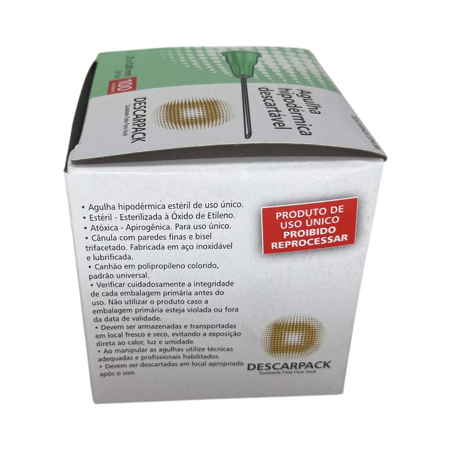 Agulha Hipodérmica 25x80 Caixa c/100 Descarpack