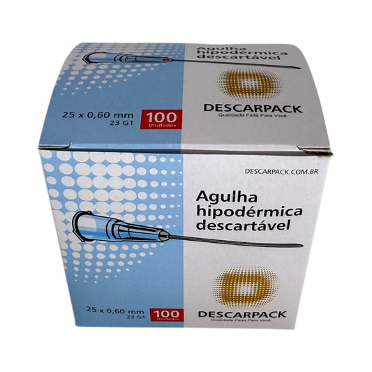 Agulha Hipodérmica 25x60 Caixa c/100 Descarpack