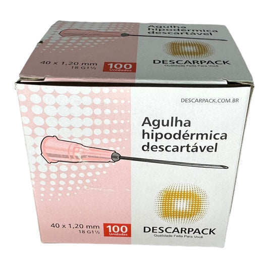 Agulha Hipodérmica 40x12 Caixa c/100 Descarpack