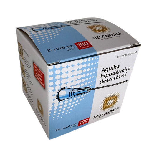 Agulha Hipodérmica 25x60 Caixa c/100 Descarpack