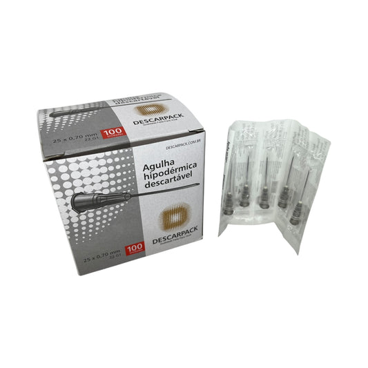 Agulha Hipodérmica 25x70 Caixa c/100 Descarpack